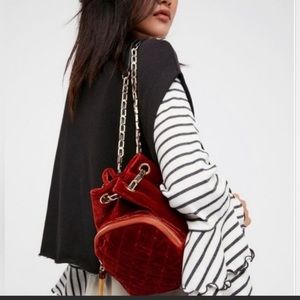 Free people quilted chain mini backpack